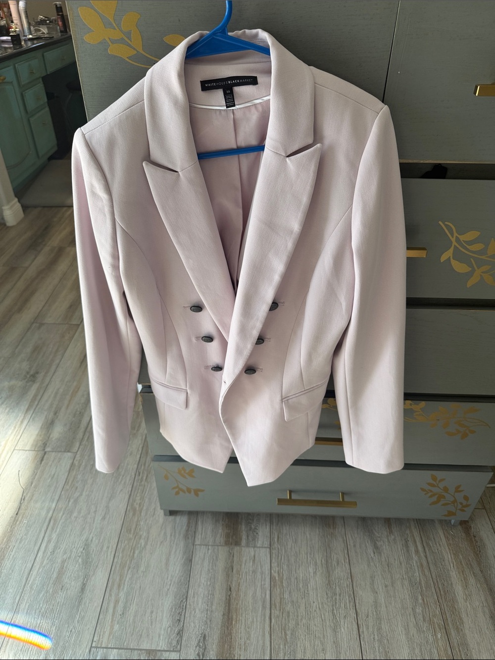 White House Black Market Light Pink Double-Breasted Blazer
